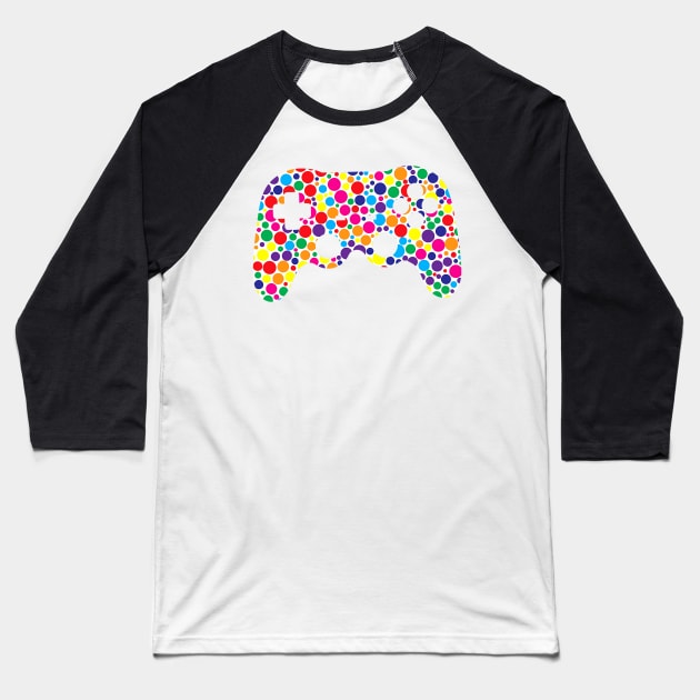 Colorful Polka Dot Game Controller International Dot Day Kid Baseball T-Shirt by patelmillie51